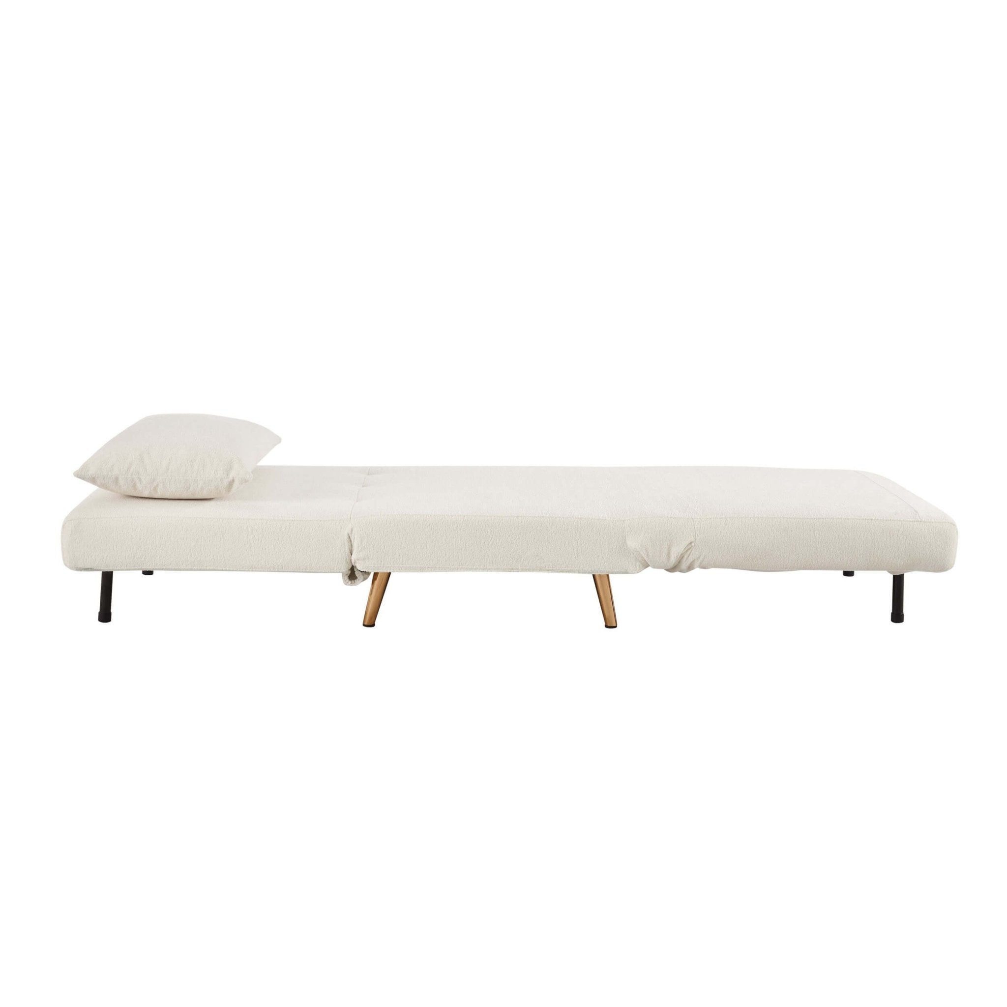 Dusklia - Seattle Single Click Clack Sofa Bed - Teddy Cream