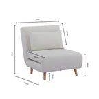 Dusklia - Seattle Single Click Clack Sofa Bed - Natural Stitched Stripe