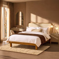 Dusklia - Seoul Bed Frame - Cream Linen