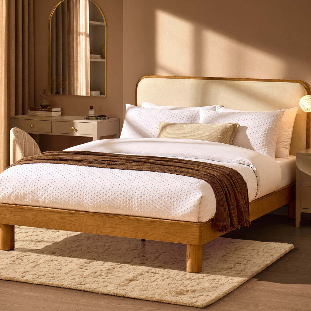Dusklia - Seoul Bed Frame - Cream Linen