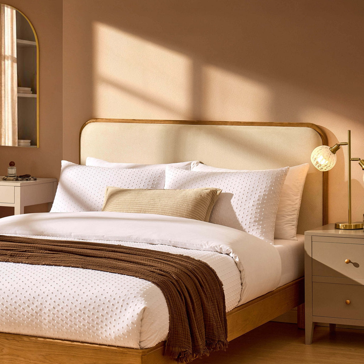 Dusklia - Seoul Bed Frame - Cream Linen