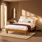 Dusklia - Seoul Bed Frame - Cream Linen