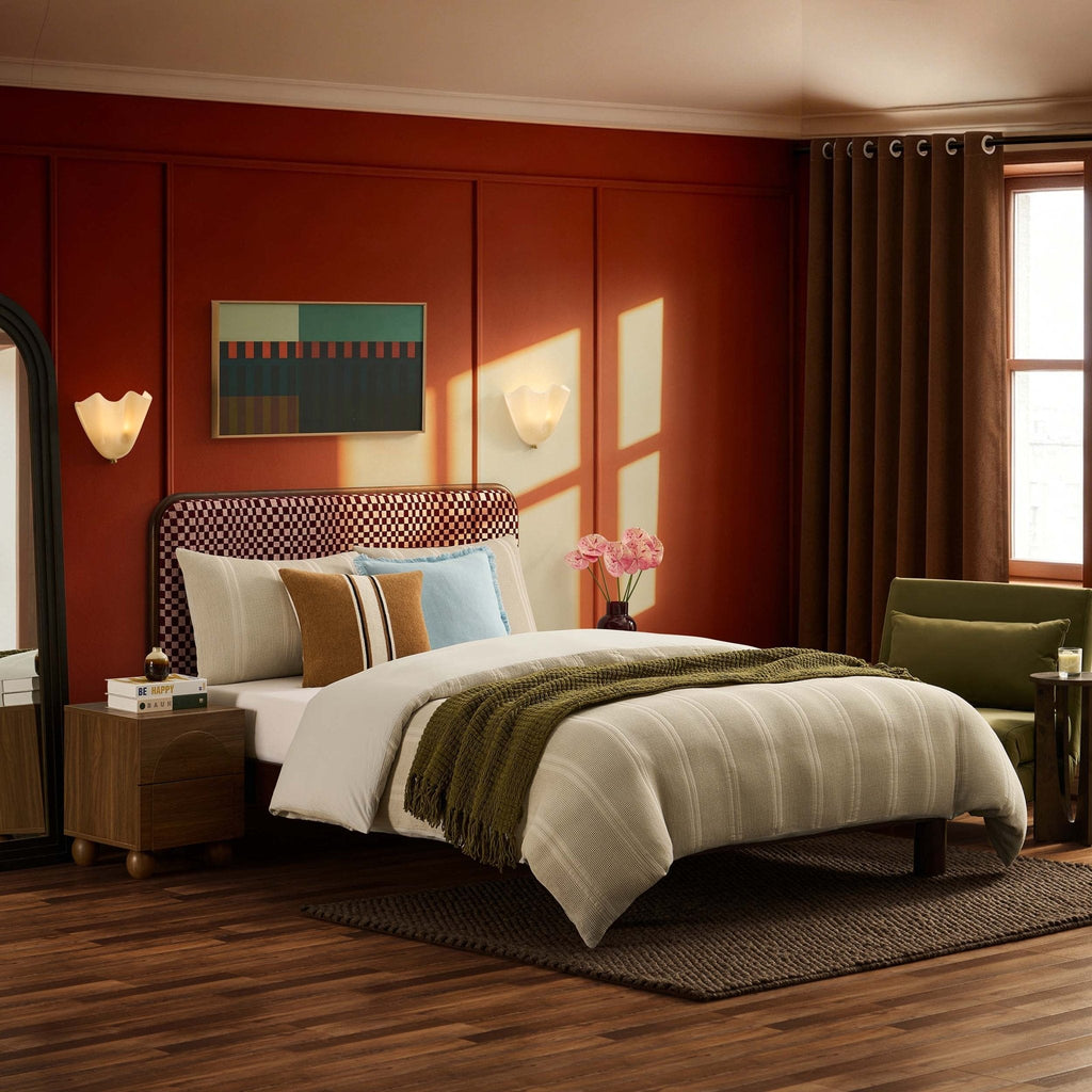 Dusklia - Seoul Bed Frame - Red Checkerboard