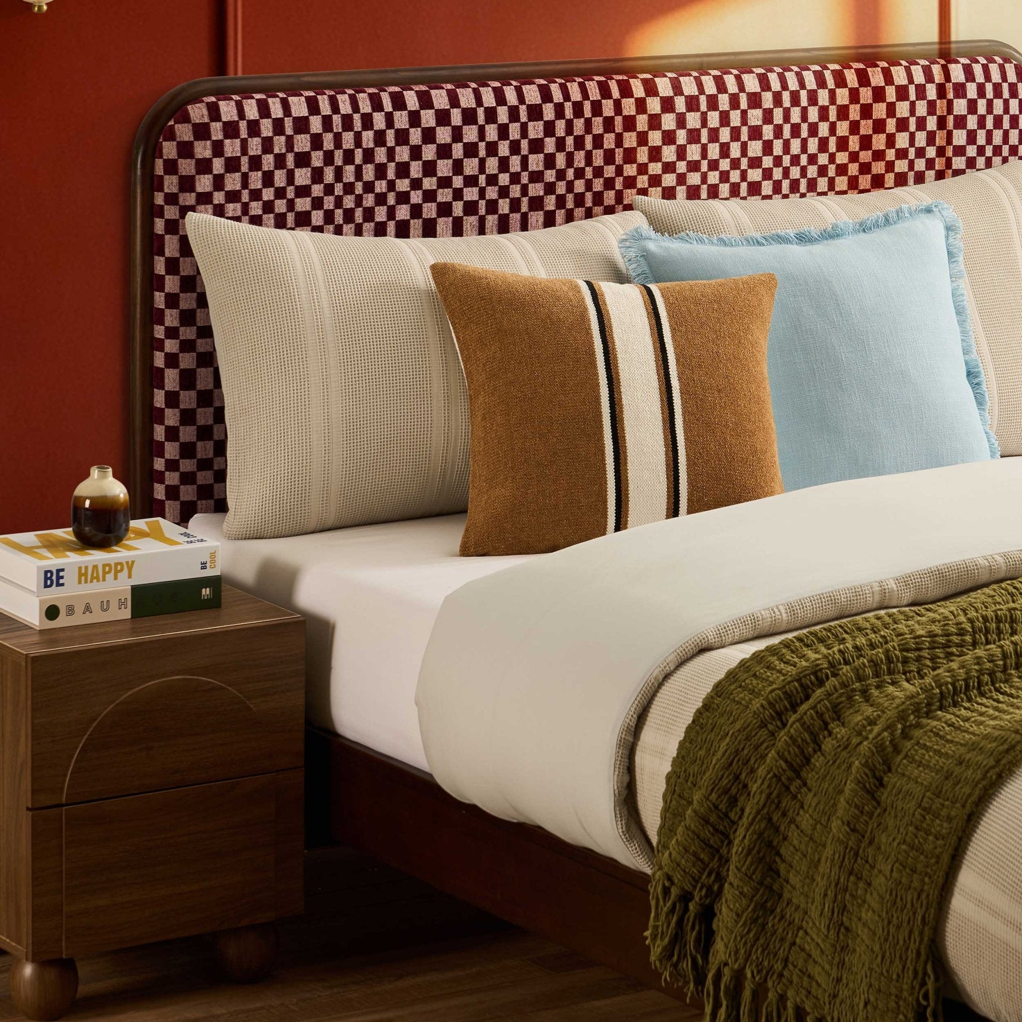 Dusklia - Seoul Bed Frame - Red Checkerboard