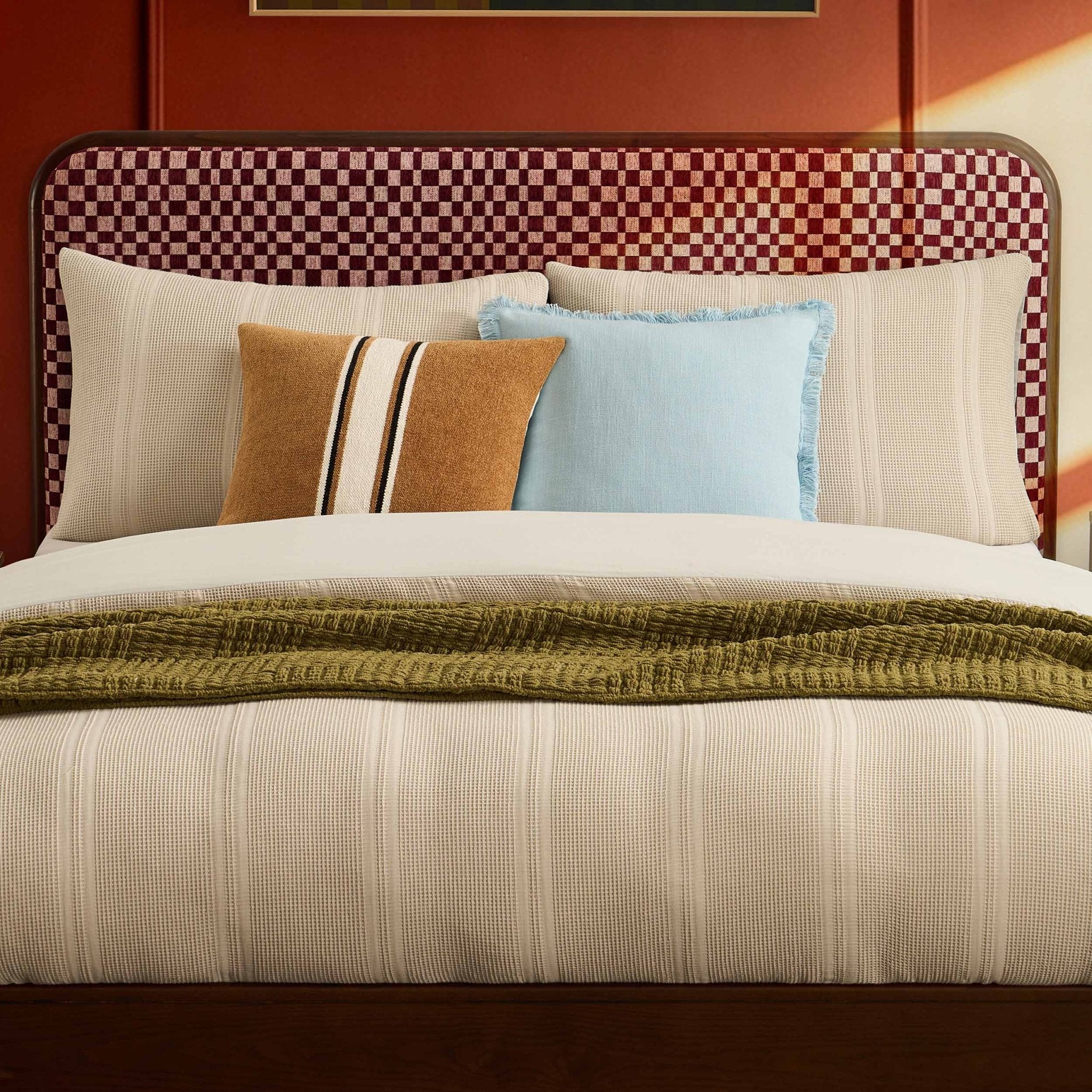 Dusklia - Seoul Bed Frame - Red Checkerboard