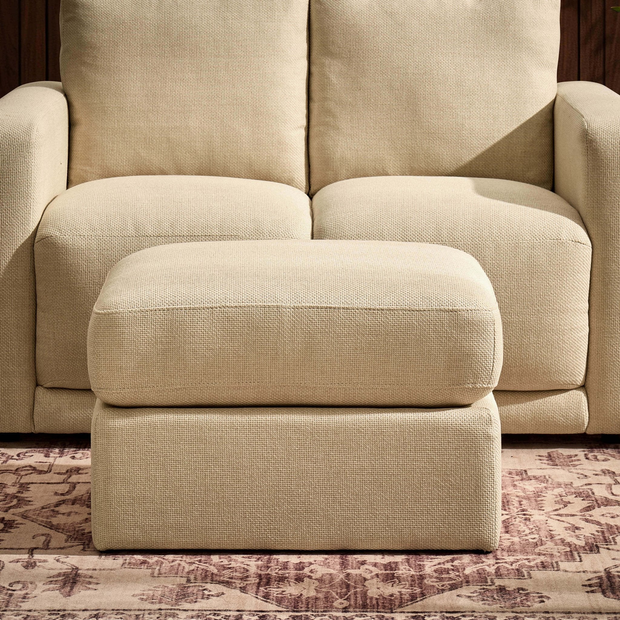 Dusklia - Small Seville Compact Pouffe - Beige