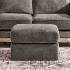Dusklia - Small Seville Compact Pouffe - Chenille Grey