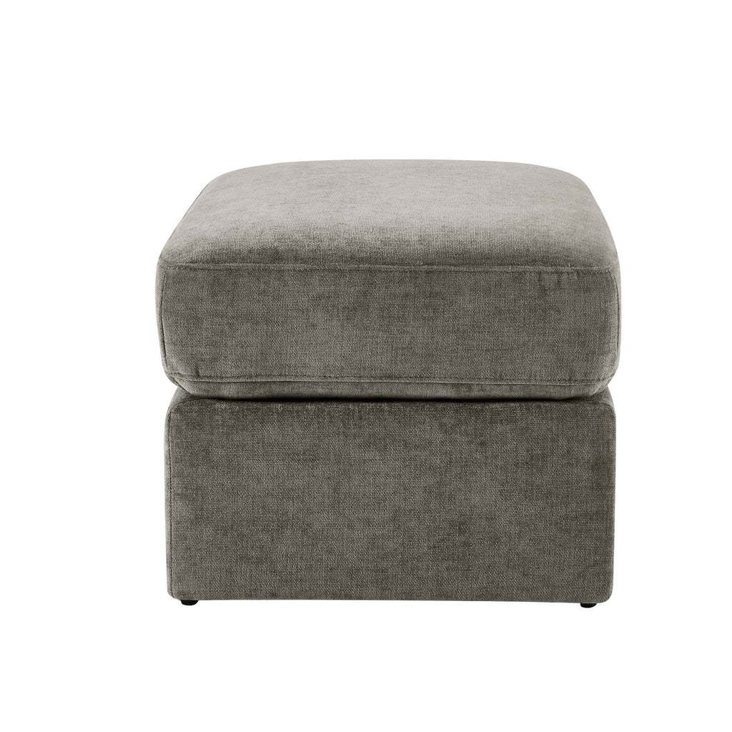 Dusklia - Small Seville Compact Pouffe - Chenille Grey