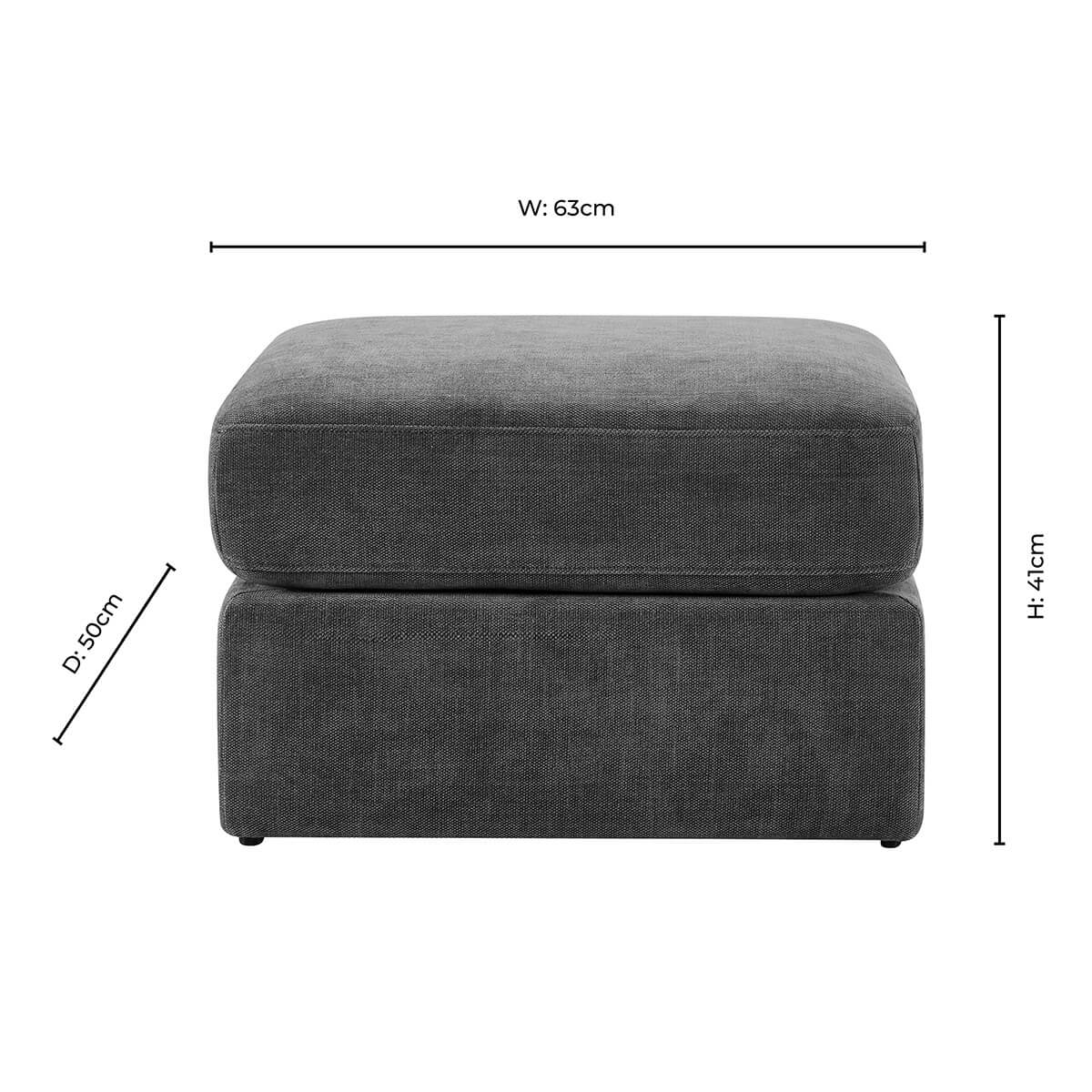 Dusklia - Small Seville Compact Pouffe - Chenille Mushroom