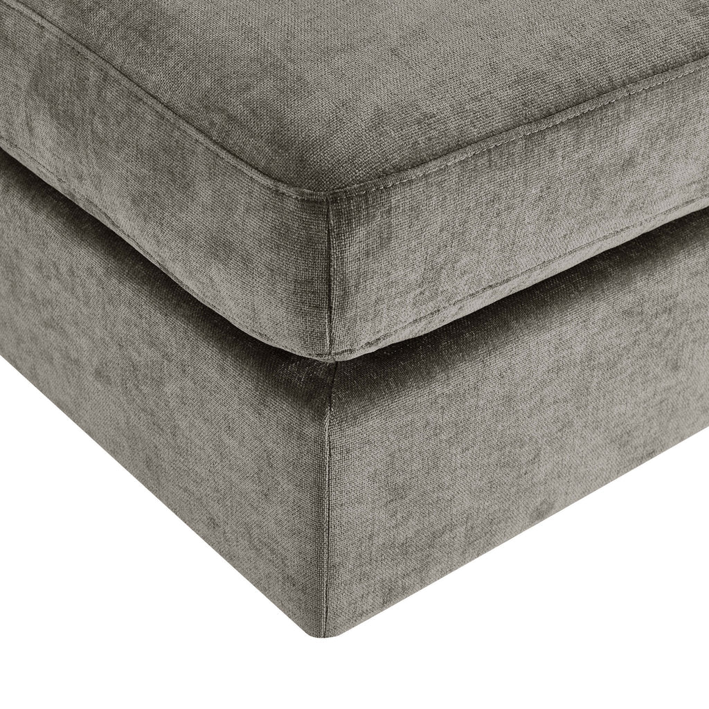 Dusklia - Small Seville Compact Pouffe - Chenille Grey