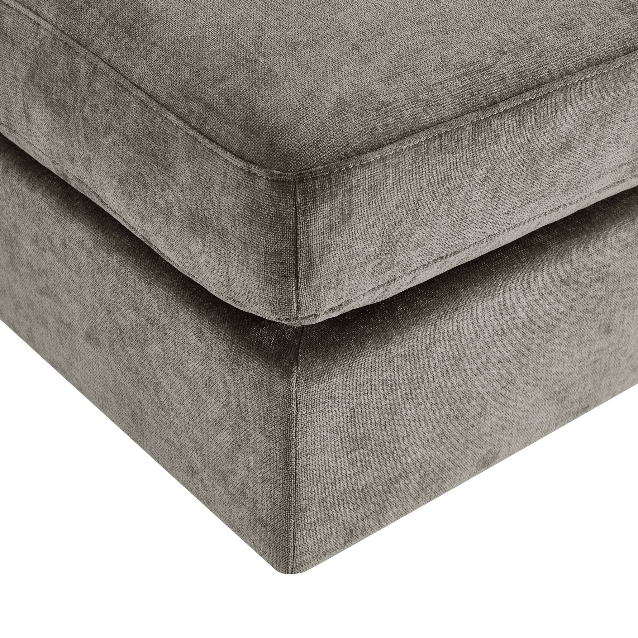 Dusklia - Small Seville Compact Pouffe - Chenille Grey
