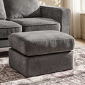 Dusklia - Small Seville Compact Pouffe - Chenille Grey