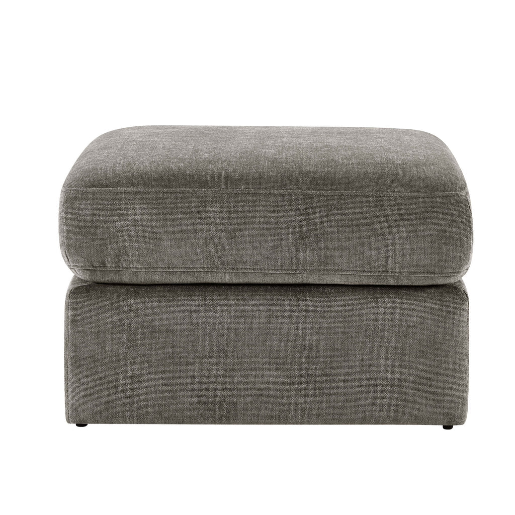 Dusklia - Small Seville Compact Pouffe - Chenille Grey