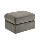 Dusklia - Small Seville Compact Pouffe - Chenille Grey