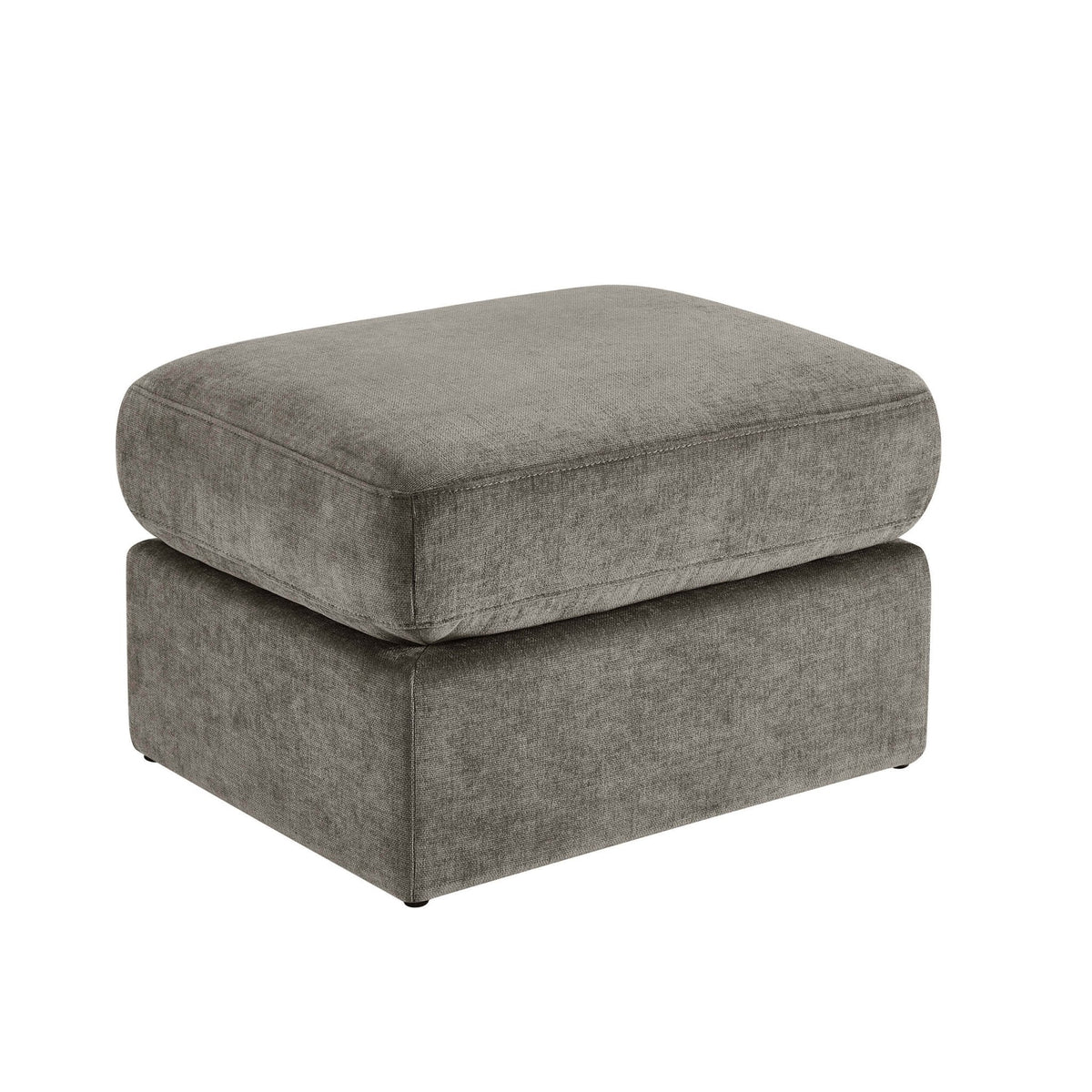 Dusklia - Small Seville Compact Pouffe - Chenille Grey