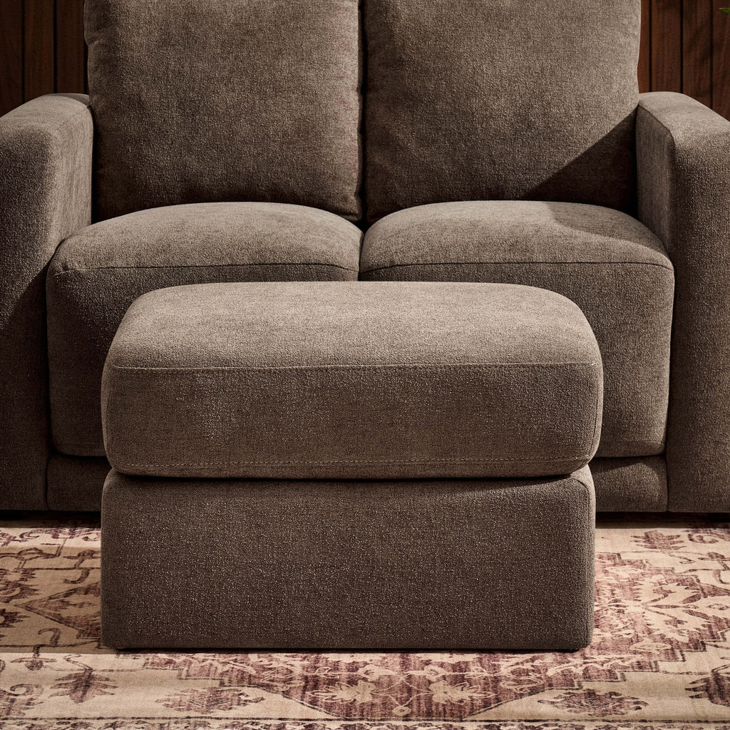 Dusklia - Small Seville Compact Pouffe - Chenille Mushroom
