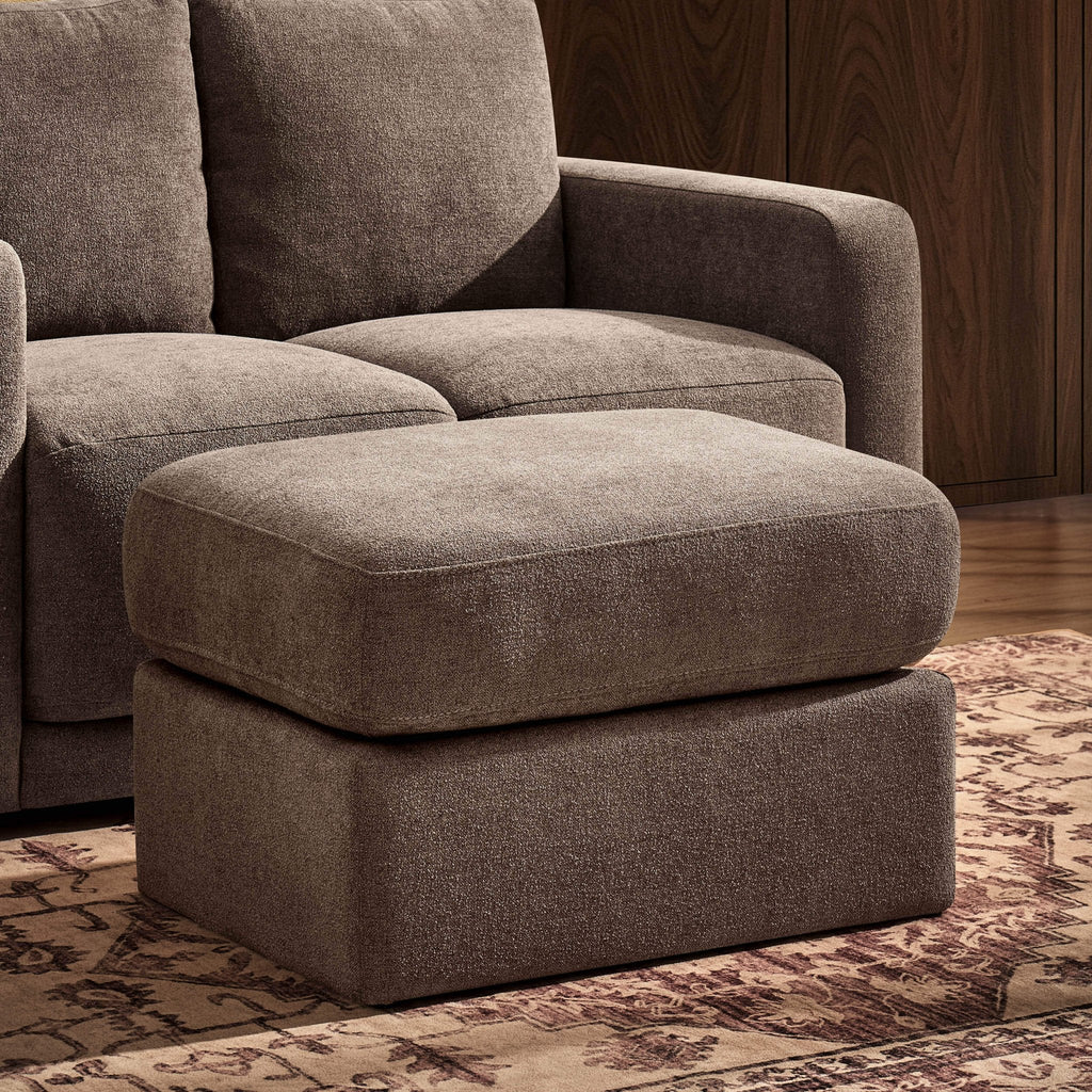 Dusklia - Small Seville Compact Pouffe - Chenille Mushroom
