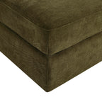 Dusklia - Small Seville Compact Pouffe - Chenille Olive