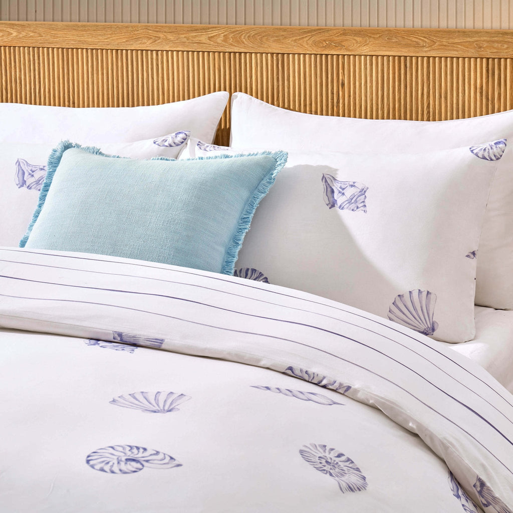 Dusklia - Shell 100% Cotton Reversible Duvet Cover & Pillowcase Set - Blue