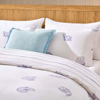 Dusklia - Shell 100% Cotton Reversible Duvet Cover & Pillowcase Set - Blue