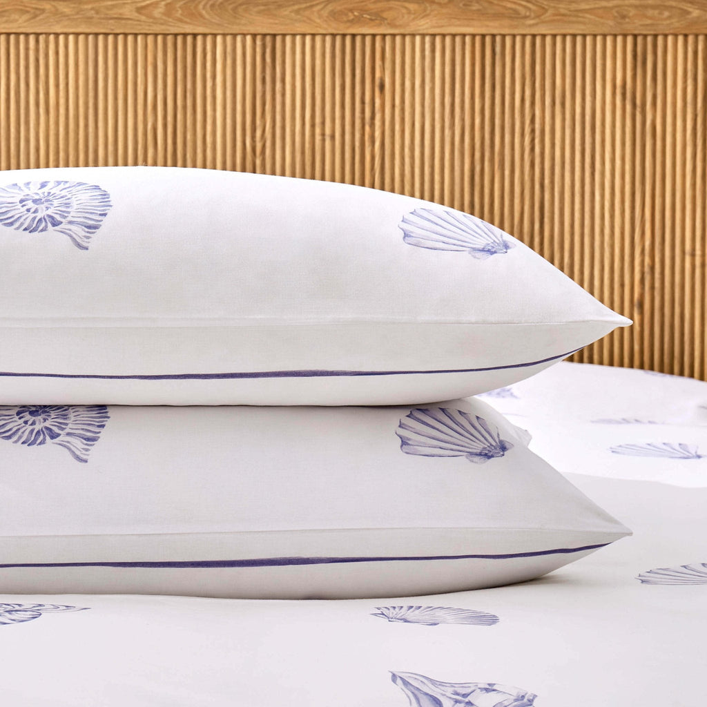 Dusklia - Shell 100% Cotton Reversible Duvet Cover & Pillowcase Set - Blue