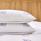 Dusklia - Shell 100% Cotton Reversible Duvet Cover & Pillowcase Set - Blue