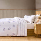 Dusklia - Shell 100% Cotton Reversible Duvet Cover & Pillowcase Set - Blue
