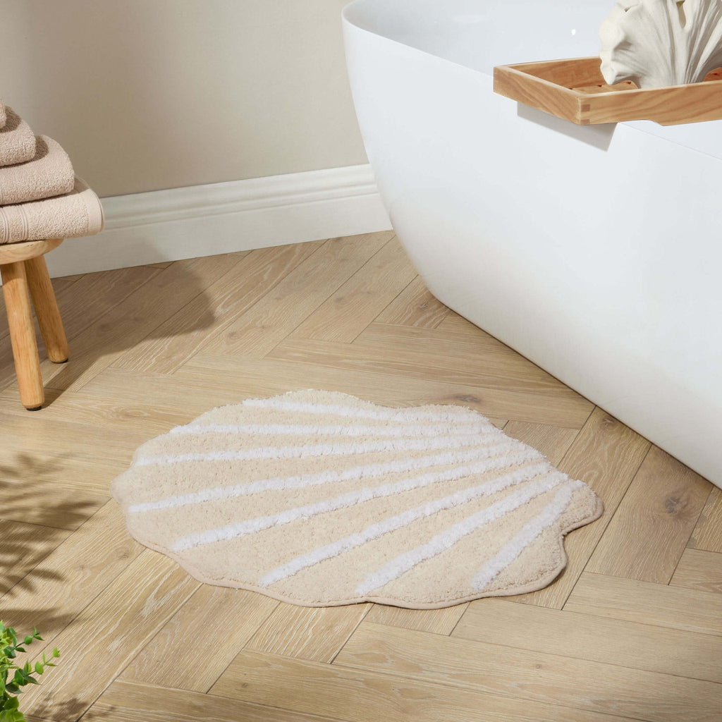 Dusklia - Shell Tufted Bath Mat  - Cream