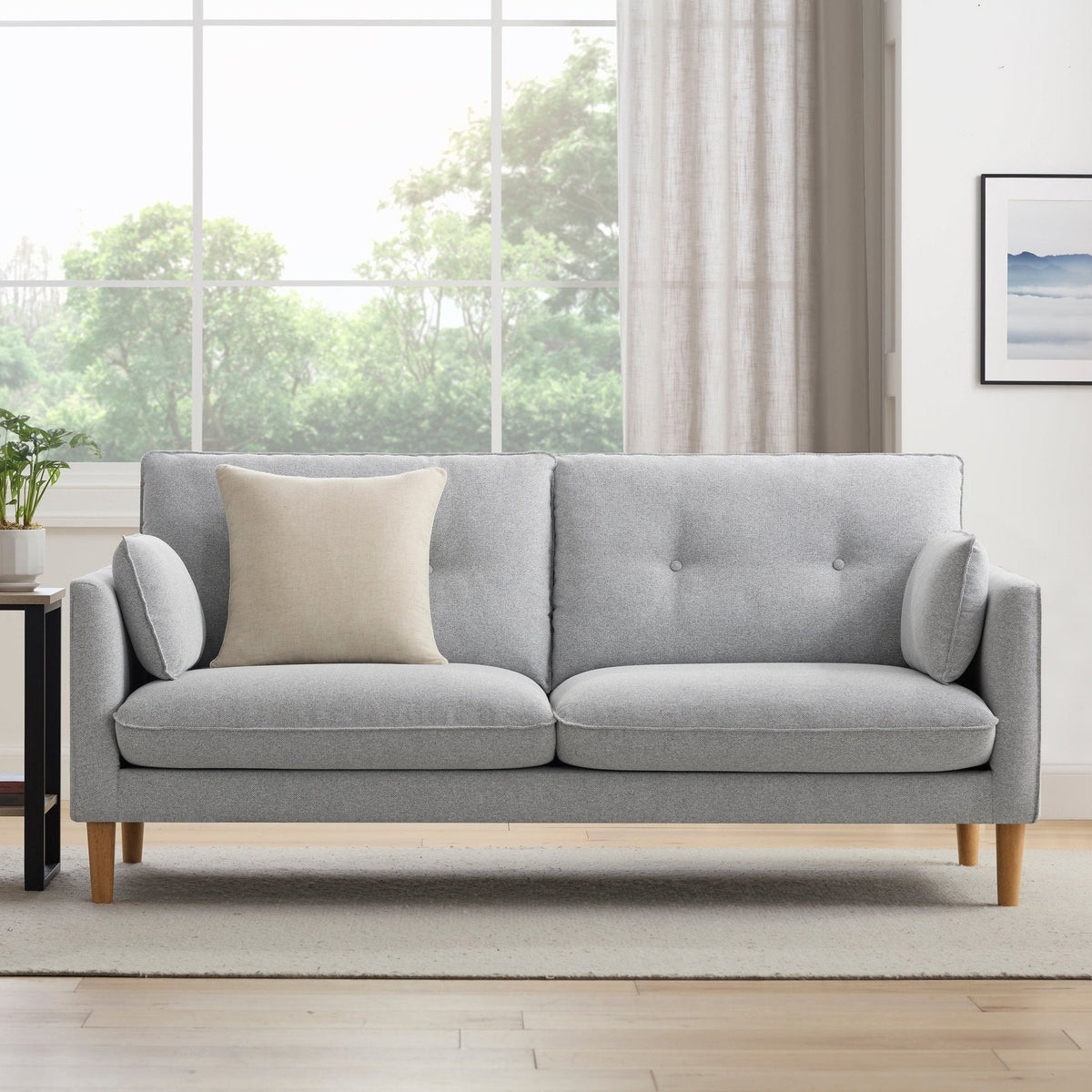 Dusklia - Shoreditch 3 Seater Sofa - Light Grey