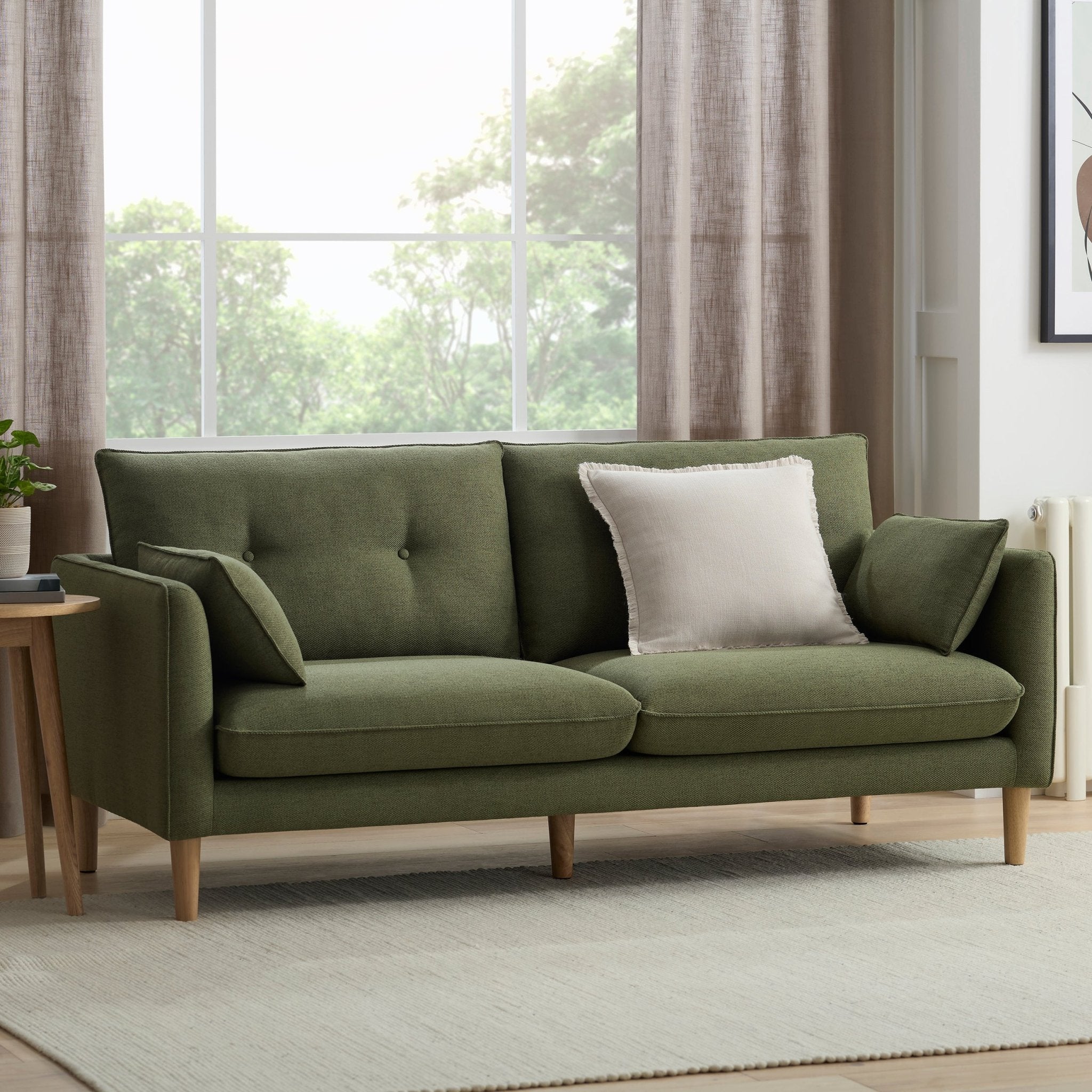 Dusklia - Shoreditch 3 Seater Sofa - Woven Green
