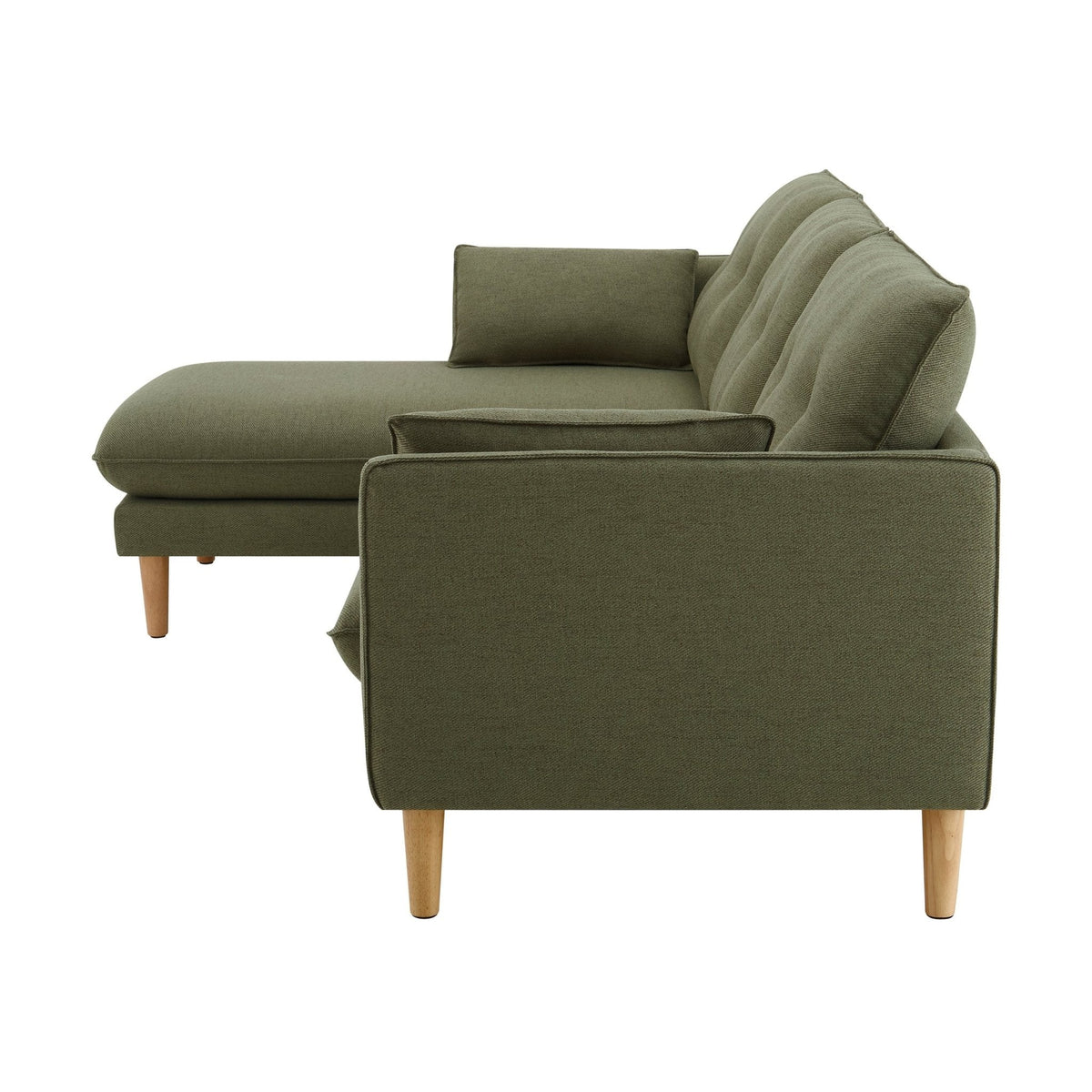 Dusklia - Shoreditch Left Hand Chaise Sofa - Woven Green