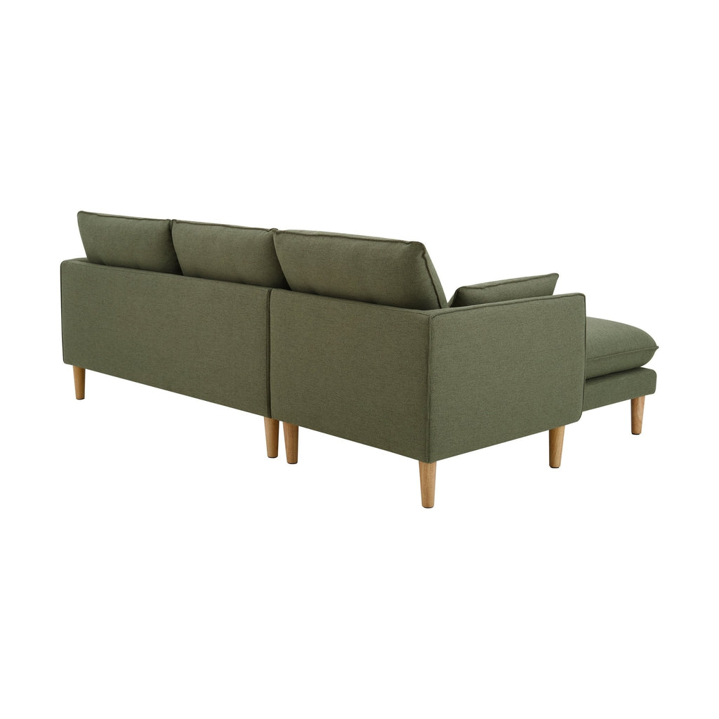 Dusklia - Shoreditch Left Hand Chaise Sofa - Woven Green