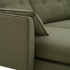 Dusklia - Shoreditch Left Hand Chaise Sofa - Woven Green