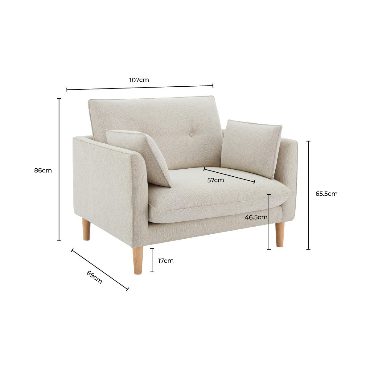 Dusklia - Shoreditch Loveseat - Natural