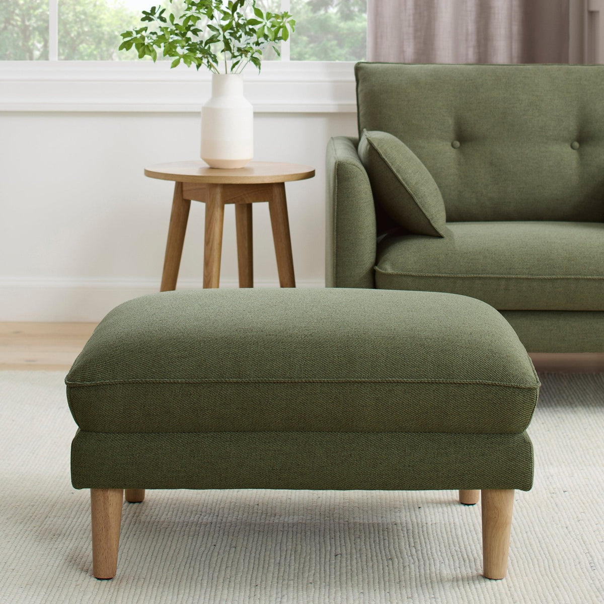 Dusklia - Shoreditch Pouffe - Woven Green