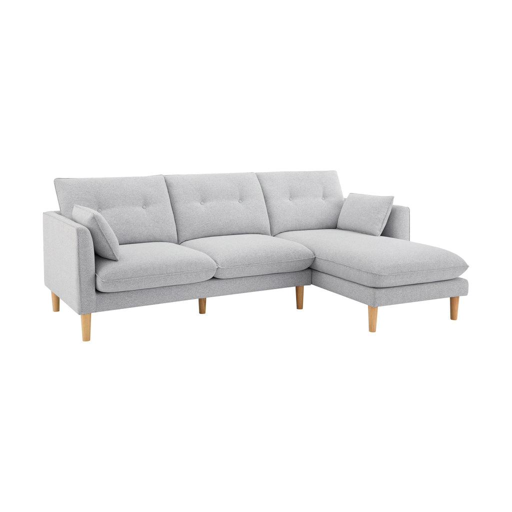 Dusklia - Shoreditch Right Hand Chaise Sofa - Light Grey