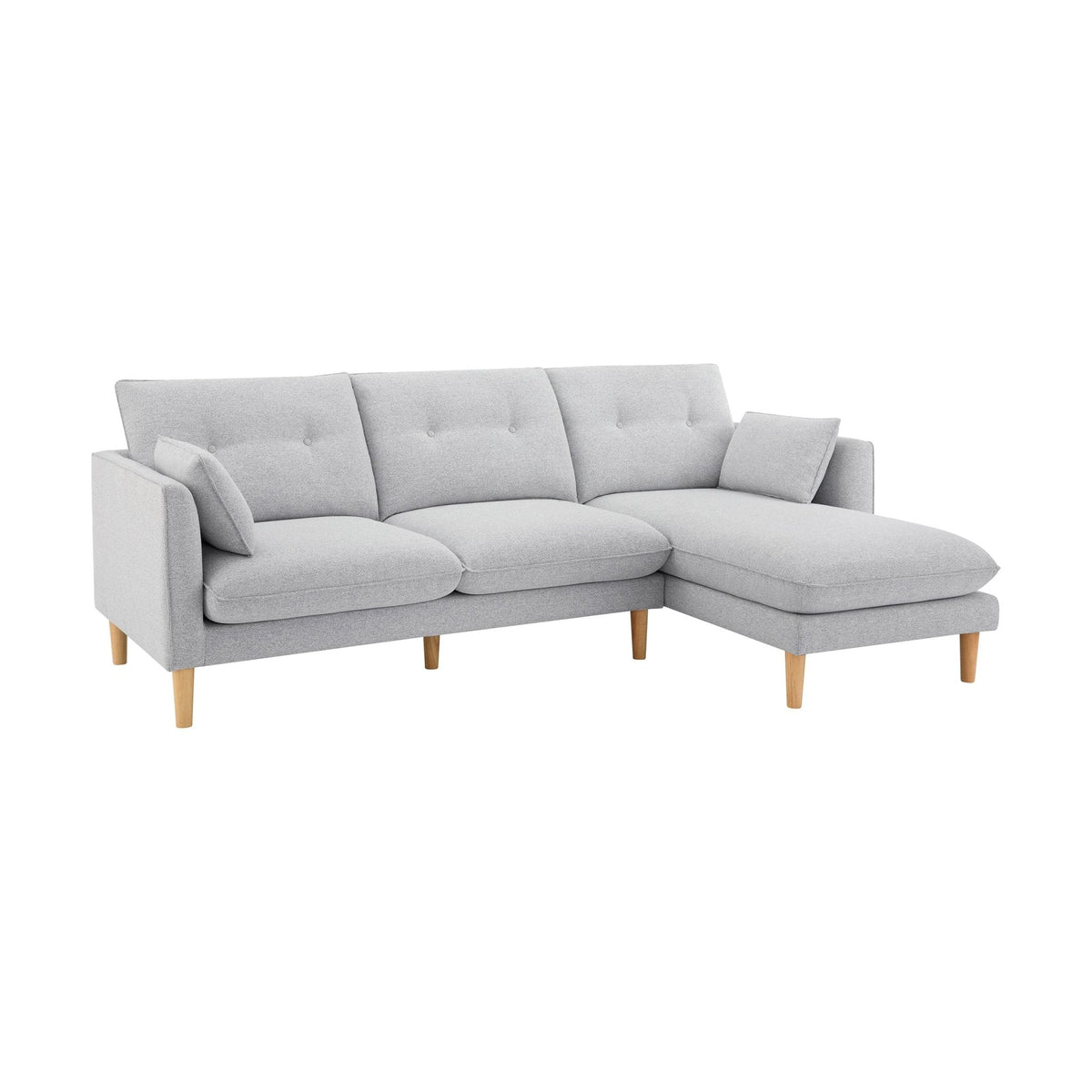 Dusklia - Shoreditch Right Hand Chaise Sofa - Light Grey