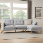 Dusklia - Shoreditch Right Hand Chaise Sofa - Light Grey