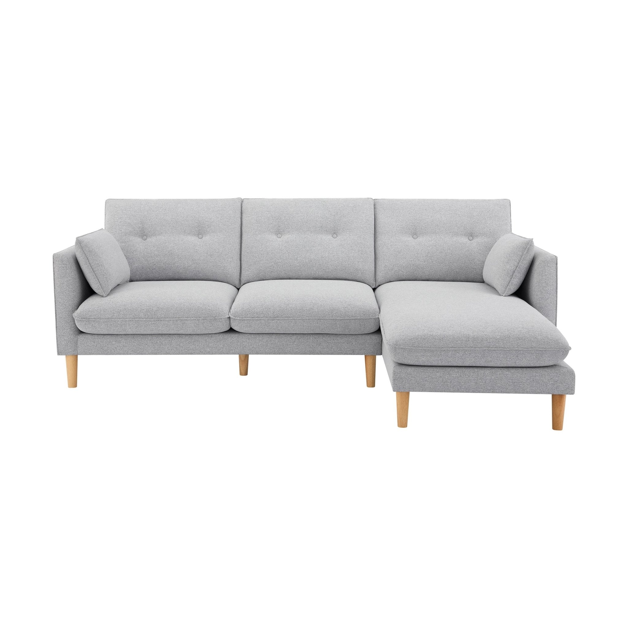Dusklia - Shoreditch Right Hand Chaise Sofa - Light Grey