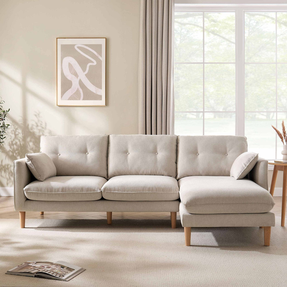 Dusklia - Shoreditch Right Hand Chaise Sofa - Natural
