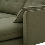 Dusklia - Shoreditch Right Hand Chaise Sofa - Woven Green