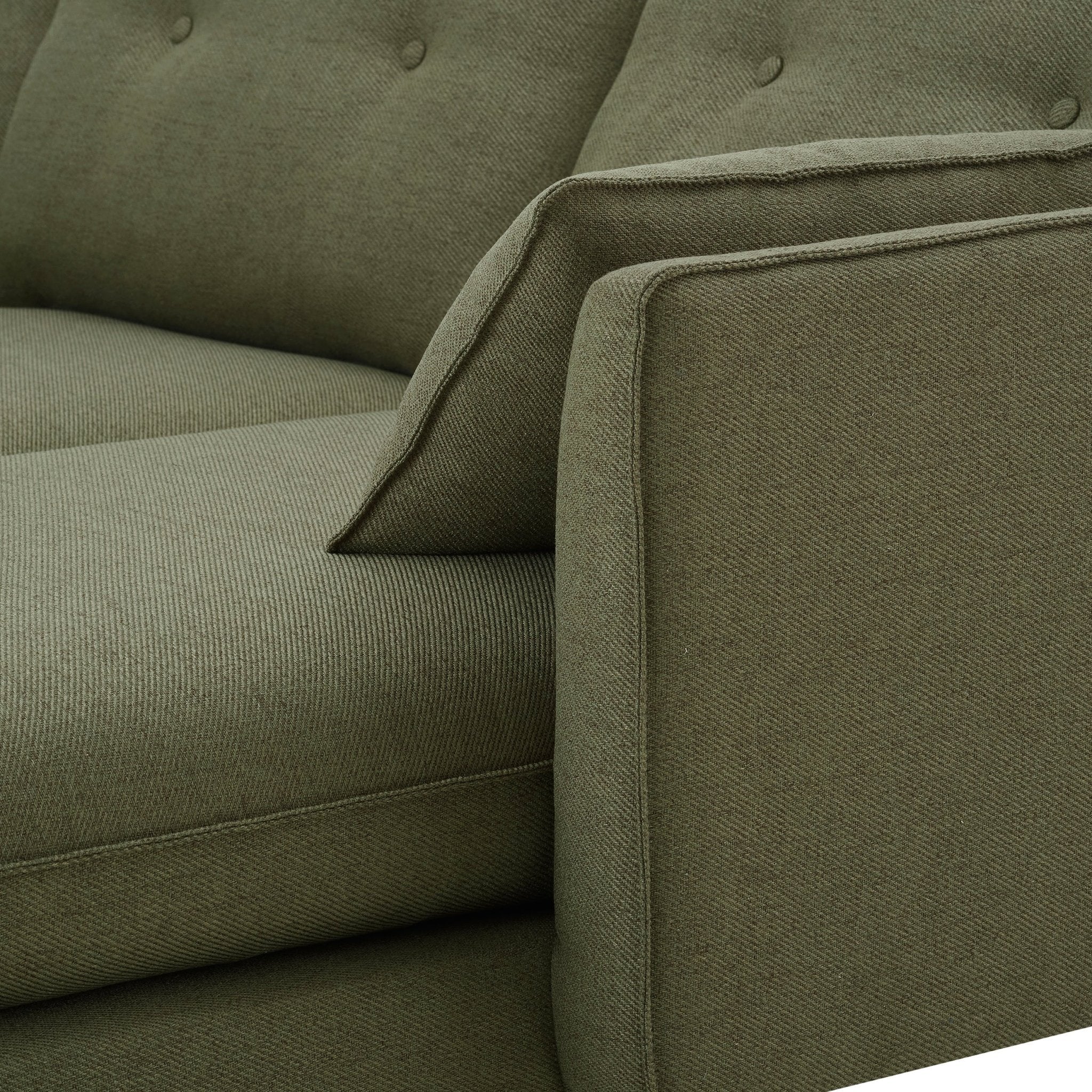 Dusklia - Shoreditch Right Hand Chaise Sofa - Woven Green