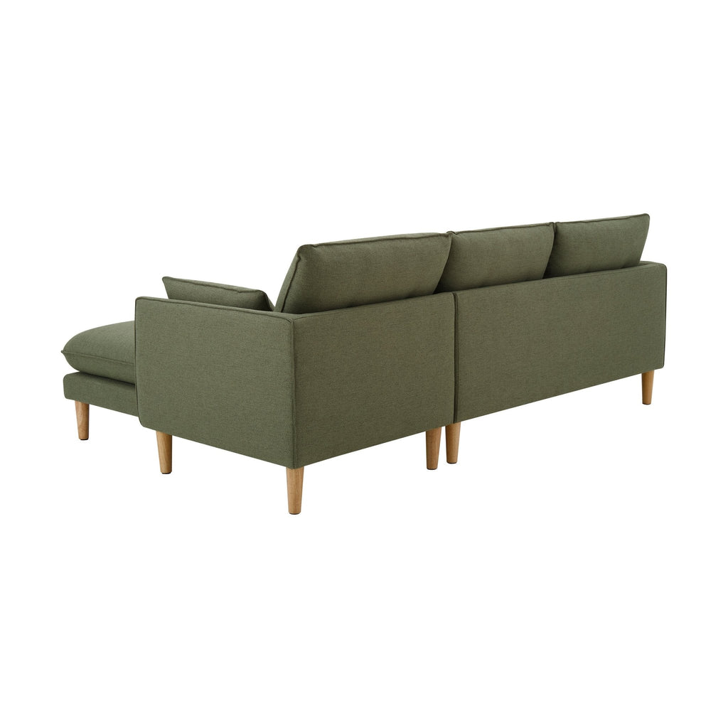Dusklia - Shoreditch Right Hand Chaise Sofa - Woven Green
