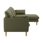 Dusklia - Shoreditch Right Hand Chaise Sofa - Woven Green
