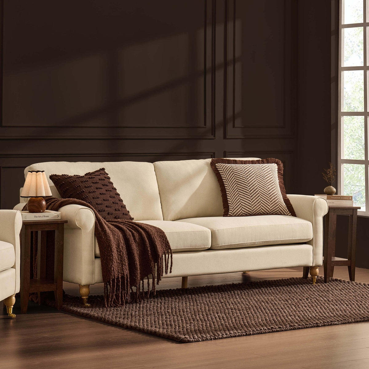 Dusklia - Sicily 3 Seater Sofa - Cream Linen