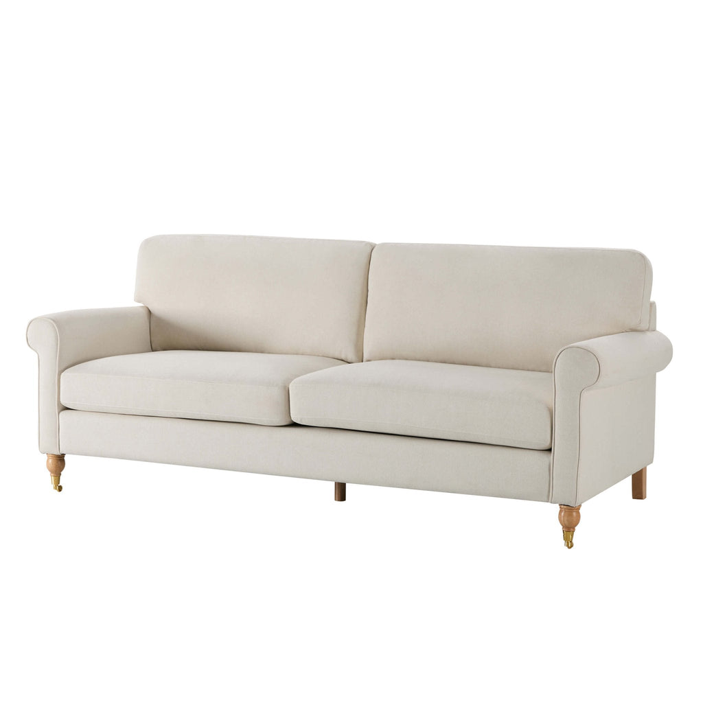 Dusklia - Sicily 3 Seater Sofa - Cream Linen
