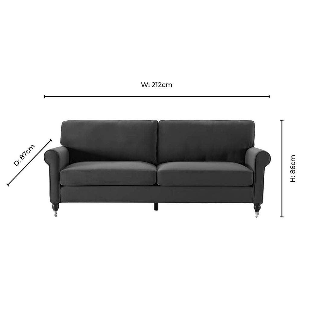 Dusklia - Sicily 3 Seater Sofa - Muted Moss