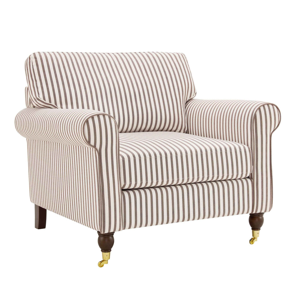 Dusklia - Sicily Armchair - Chocolate Stripe