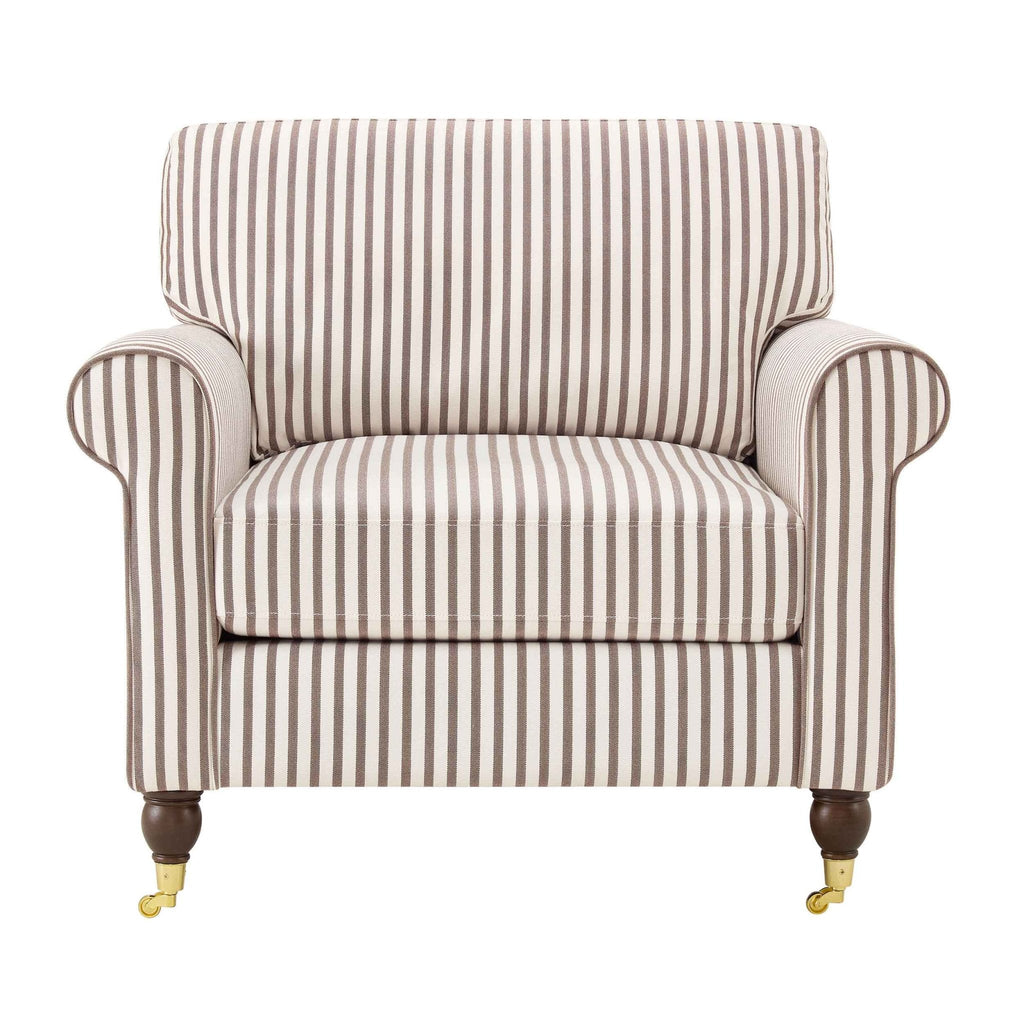 Dusklia - Sicily Armchair - Chocolate Stripe