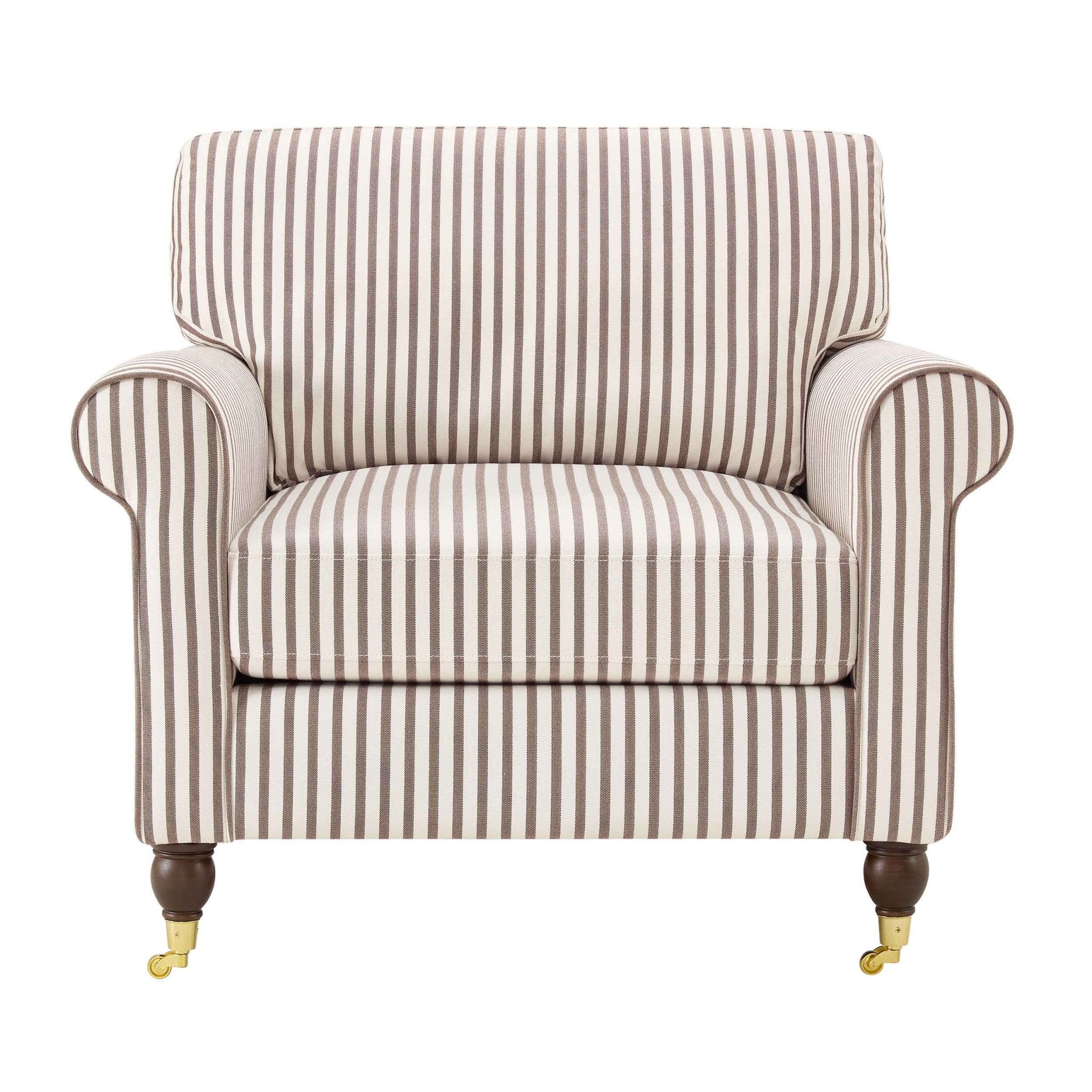 Dusklia - Sicily Armchair - Chocolate Stripe